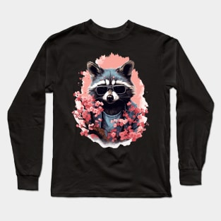 Cottagecore Kawaii Anime Raccoon Men Women Funny Raccoon Long Sleeve T-Shirt